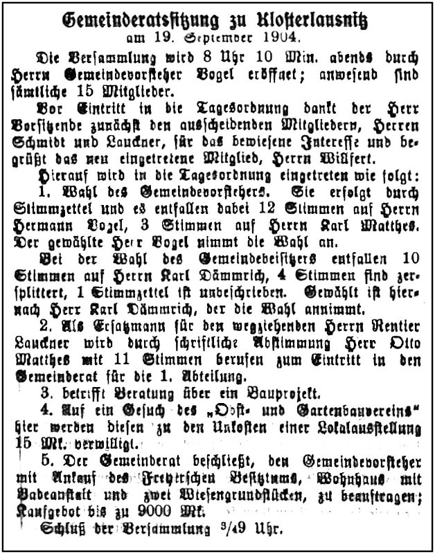 1904-09-19 Kl Gemeinderatssitzung